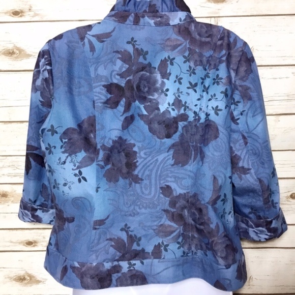 Floral Print Denim Jean Jacket by Olivia & Martin - Picture 4 of 8